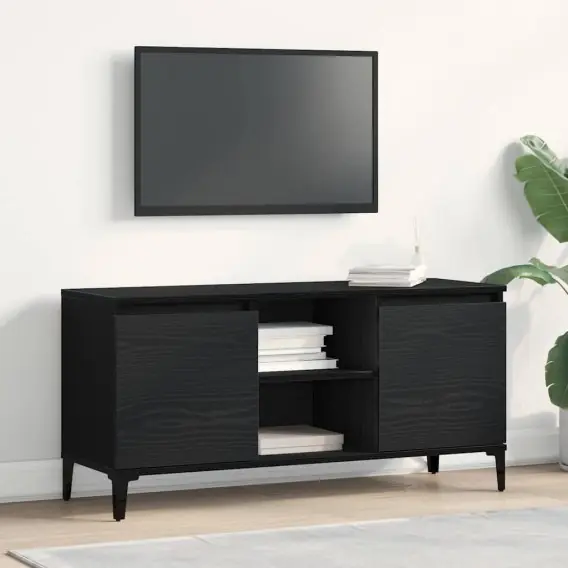 Szafka RTV Czarny Dąb 102x35x50 cm z drewna inżynieryjnego Lumarko! - Hurtownia wielobranżowa Lumarko Obniżka ceny